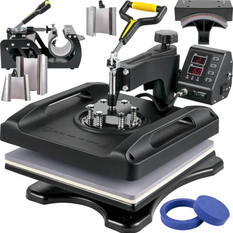 Heat Press Machine 38.1x38.1 cm 8 In 1 Heat Press 1000W Sublimation Machine 360° Rotation