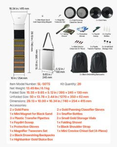 Kõrge pangaga kulla pesemise komplekt, 1270 mm, 7,62 cm, 26 tk — pilt 7