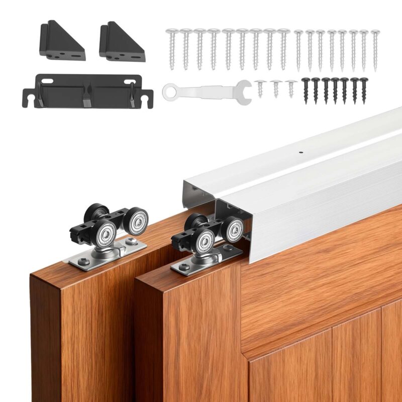 Bypass Sliding Door Hardware Kit, 45 mm paksus, 610 mm laius, 2 uksega
