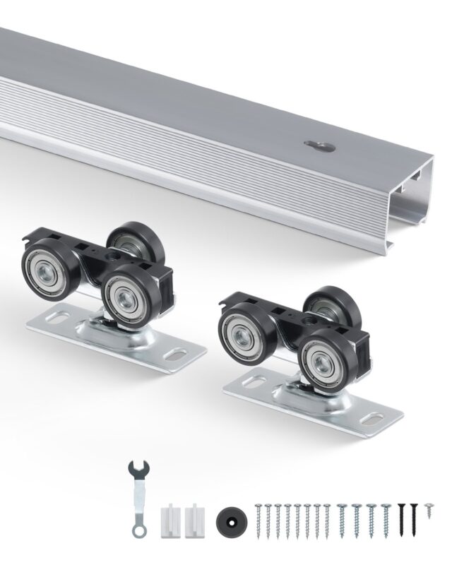 Sliding Pocket Door Hardware Track Kit, 100 kg, 1,75 m, 91,4 cm