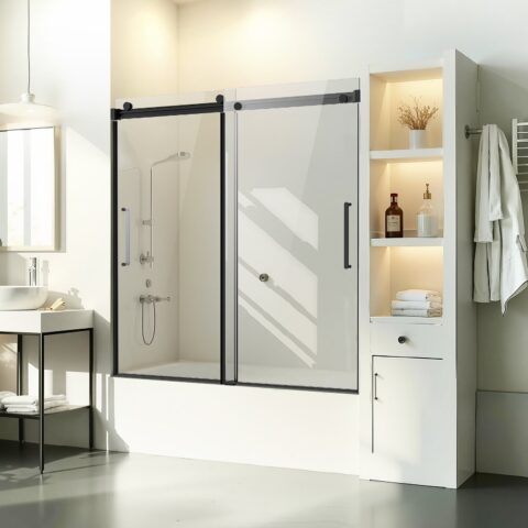 Frameless Sliding Bathtub Door, 152 cm, 7,94 mm
