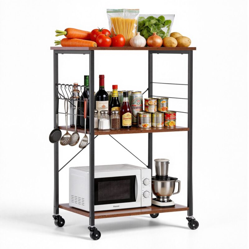 Kitchen Utility Cart, 55 kg, 60 cm, 3 tasandit