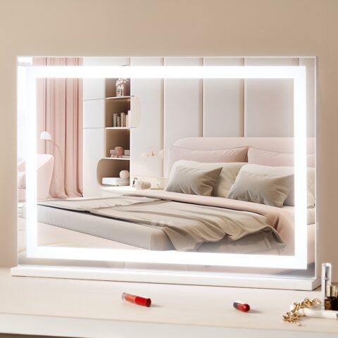 Lighted Makeup Mirror 3 Color Vanity w/ USB Desktop Wall-mount 80x55.1 cm, 80 x 55,1 cm