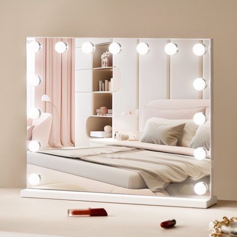 Hollywood Vanity Mirror With Lights w/ USB Desktop Wall-mount 58x46 cm, 58 x 46 cm