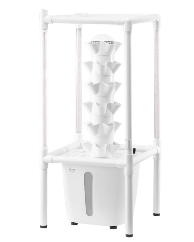 Hydroponic Growing System with Grow Light, 43,0 x 43,0 x 100,0 cm, 6 tasandit