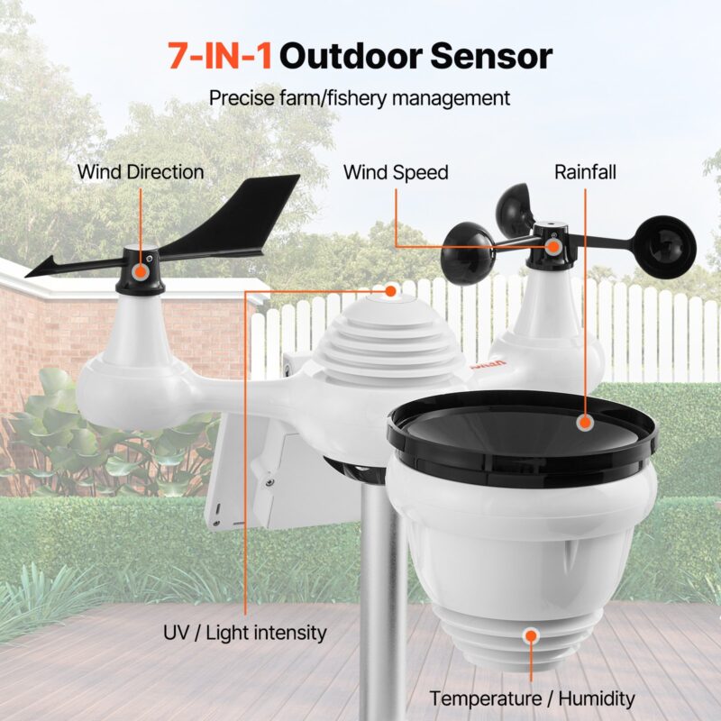 17,8 cm-1 WiFi ilmajaam 186 mm TFT-ekraaniga traadita välisandur
