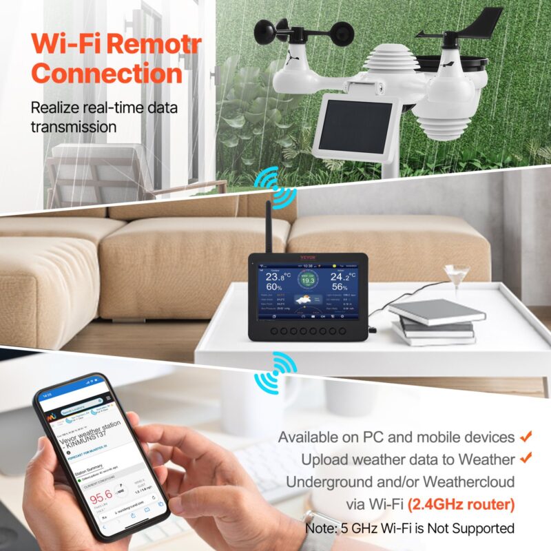 17,8 cm-1 WiFi ilmajaam 186 mm TFT-ekraaniga traadita välisandur