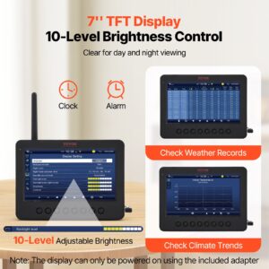 17,8 cm-1 WiFi ilmajaam 186 mm TFT-ekraaniga traadita välisandur — pilt 5