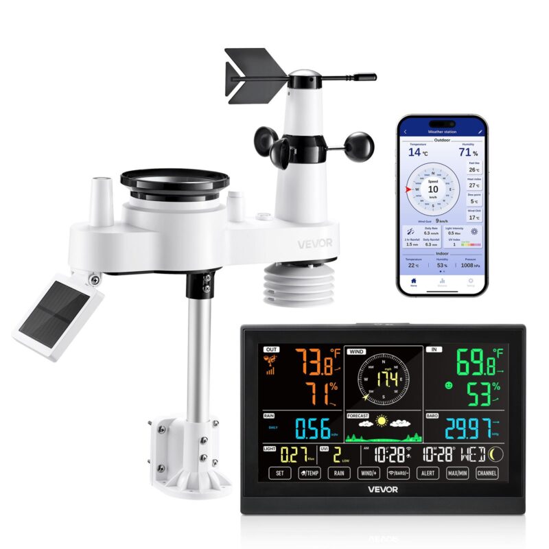 VEVOR 17,8 cm-1 WiFi ilmajaam rakendusega, 190,5 mm, 2,4 kg