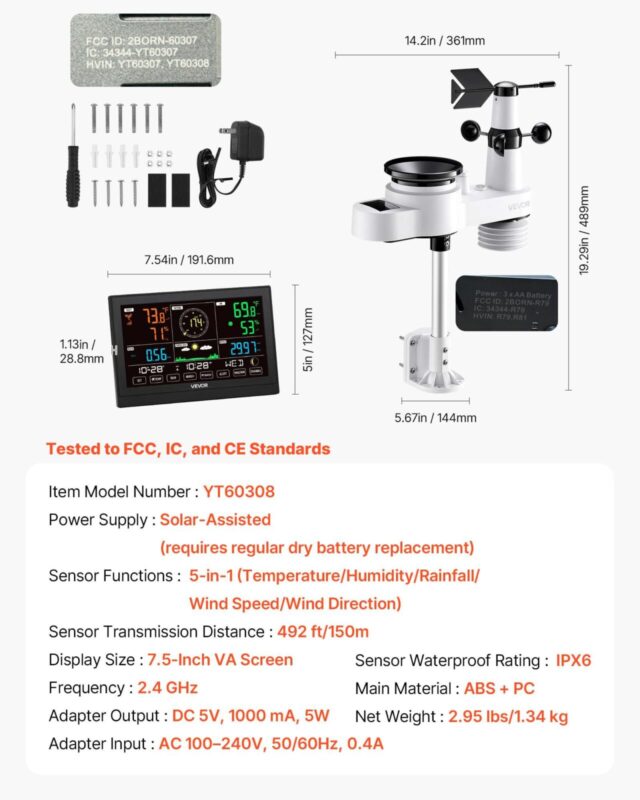 12,7 cm-1 WiFi ilmajaam, 190,5 mm