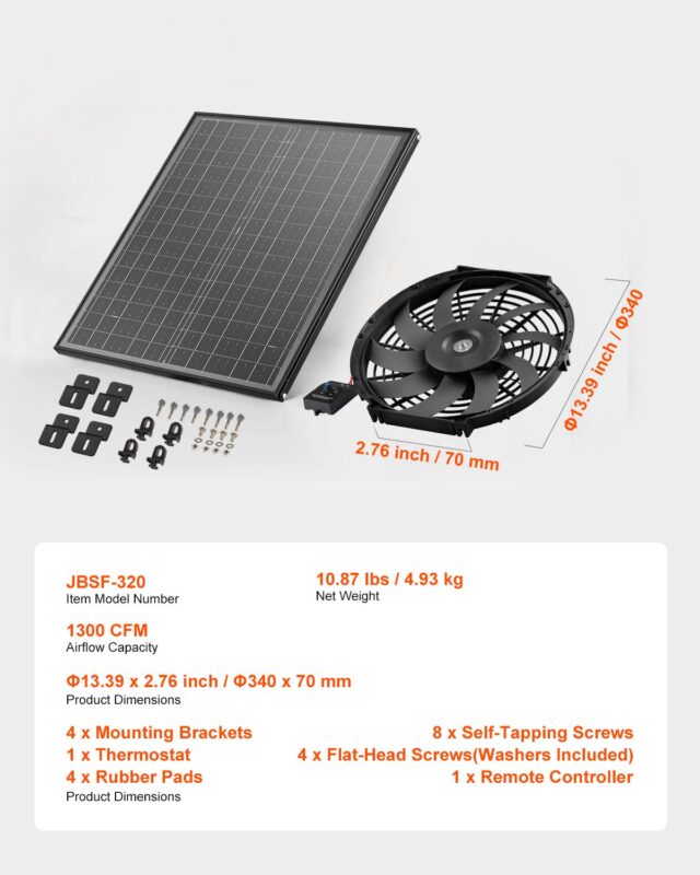 Viilkinnitusega ventilaator, 30,5 cm