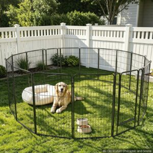 Koera mänguaedik 102 cm 16 paneeliga kokkupandav metallist treeningaedik lemmikloomade — pilt 8