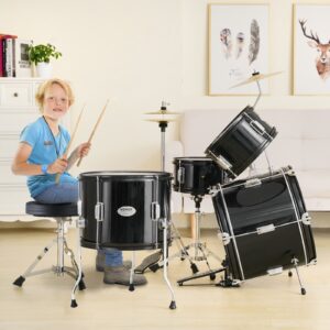 VEVOR Laste trummikomplekt, 40,6 cm, must — pilt 8