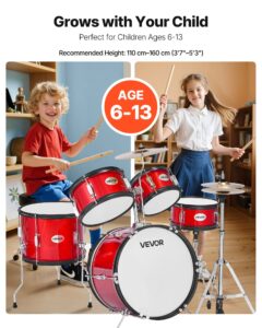 VEVOR Laste trummikomplekt, 406,4 mm, punane — pilt 2