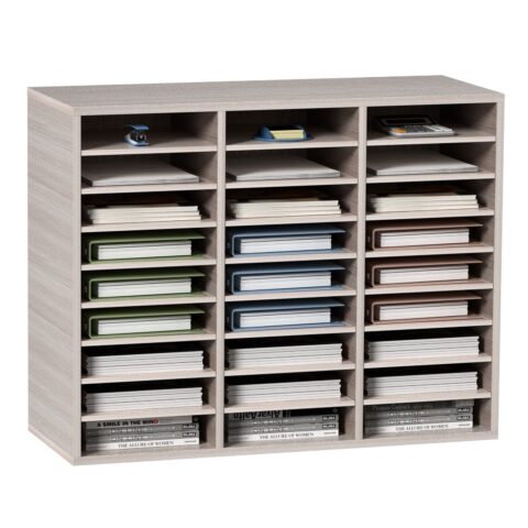 27 Compartments Wood Literature Organizer, 5 kg, 23,4 x 28,2 x 5,59 cm, 15 mm