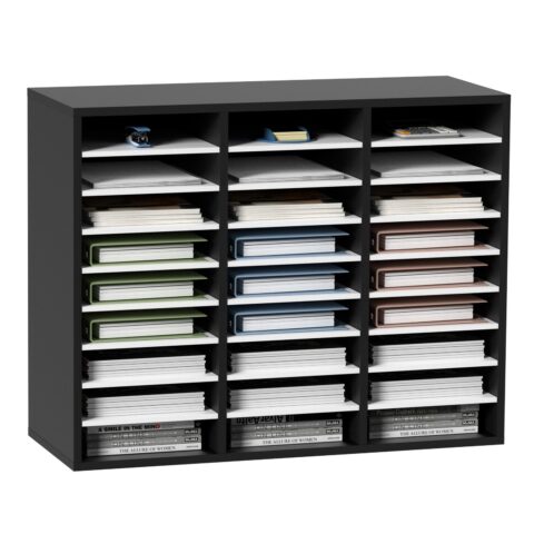 27 Compartments Wood Literature Organizer, 5 kg, 23,4 x 28,2 x 5,59 cm, 15 mm