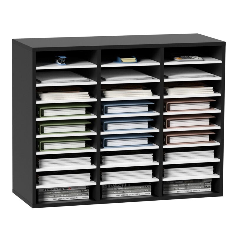 27 Compartments Wood Literature Organizer, 5 kg, 23,4 x 28,2 x 5,59 cm, 15 mm