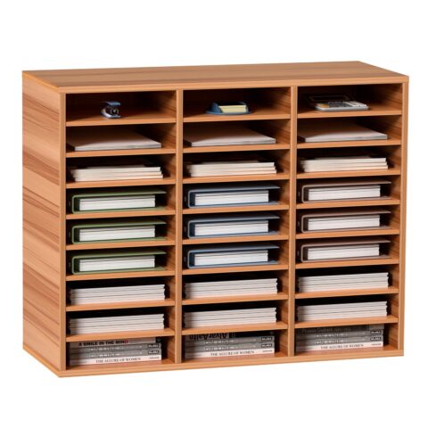 27 Compartments Wood Literature Organizer, 5 kg, 23,4 x 28,2 x 5,59 cm, 15 mm