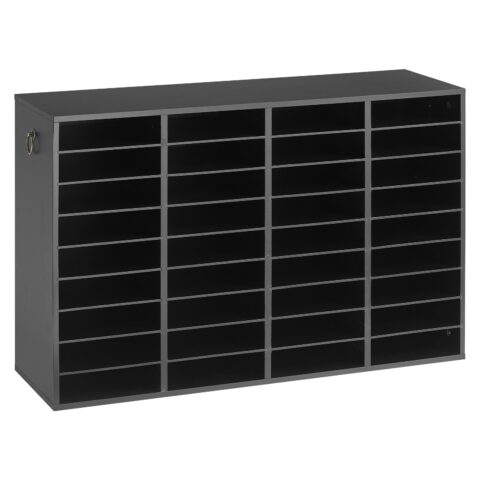 Wood Literature Organizer 36 Compartments Office Mailboxes Black, 27,22 kg, 220 x 60 mm