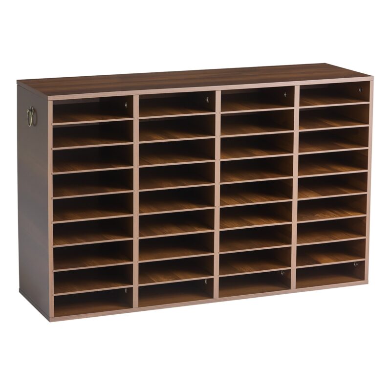 Wood Literature Organizer 36 Compartments Office Mailboxes Brown, 27,22 kg, 220 x 60 mm