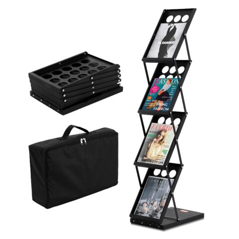 Foldable Magazine Display Rack. 4-Tier Brochure Literature Display Stand, 5 kg, 4 tasandit