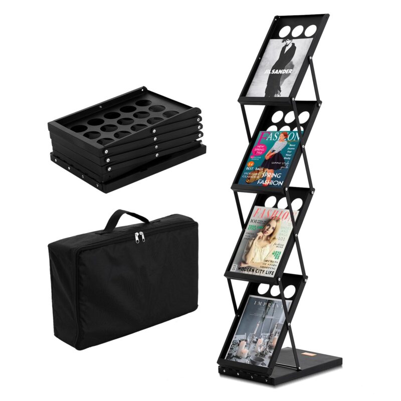 Foldable Magazine Display Rack. 4-Tier Brochure Literature Display Stand, 5 kg, 4 tasandit
