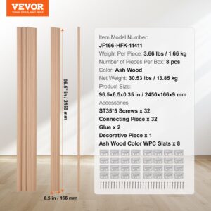 VEVOR Puitliistud akustilised paneelid, 244 x 15,2 cm, 8 tk, tuhapuu — pilt 7