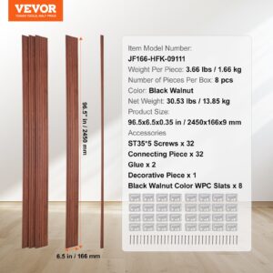 VEVOR Puitliistu akustilised paneelid, 244 x 15,2 cm, 8 tk, must — pilt 7
