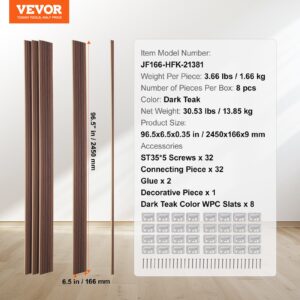 VEVOR Puitliistud akustilised paneelid, 244 x 15,2 cm, 8 tk, tume — pilt 7