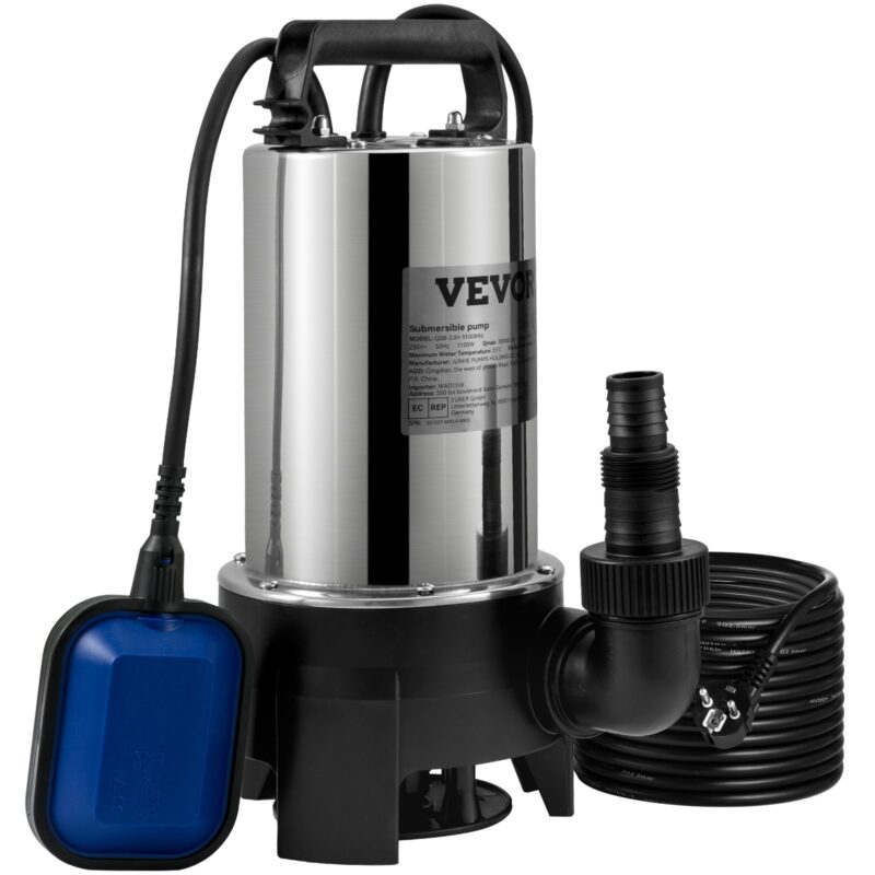 Submersible Water Pump, 1100 W, 20000 L/h, 10 m