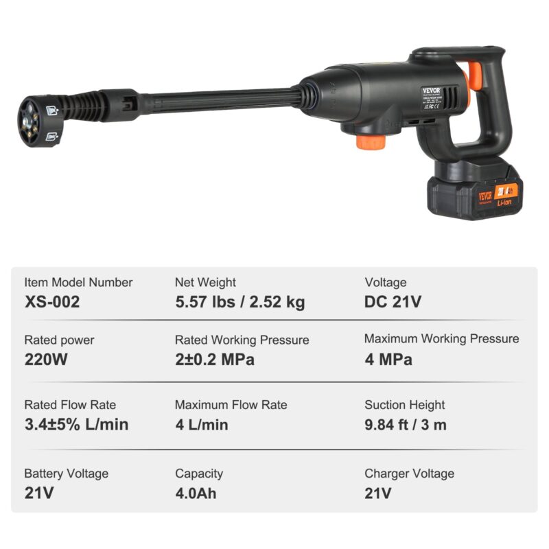 VEVOR Juhtmeta survepesur, 15,2 cm, 350×230×85 mm