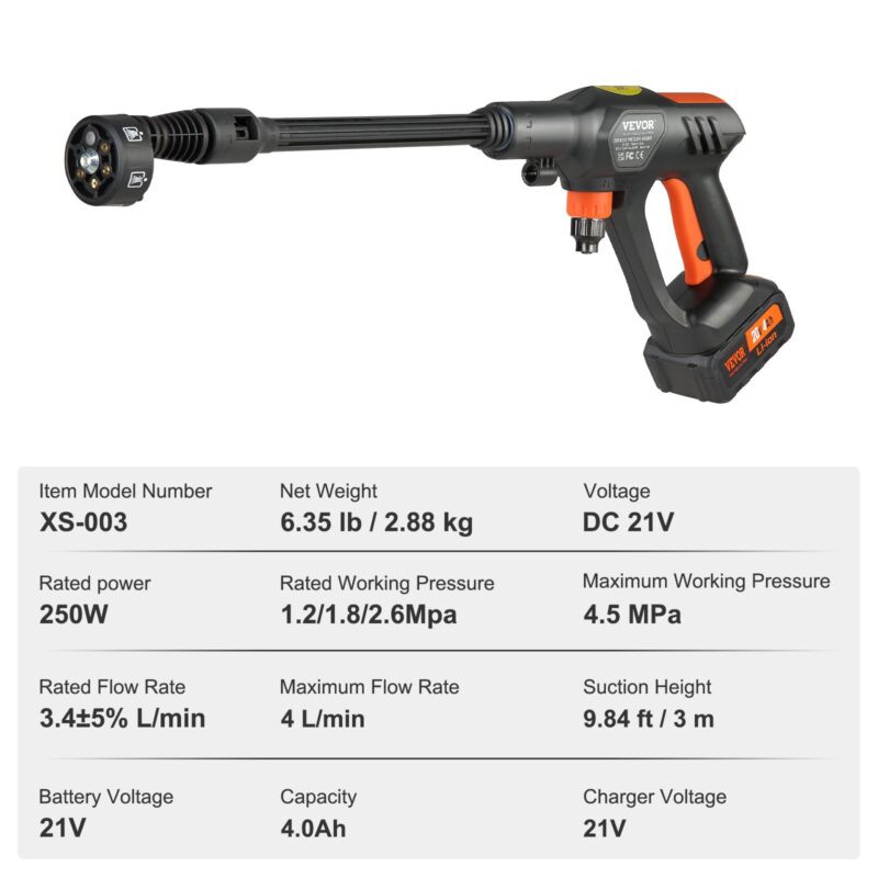 VEVOR Juhtmeta survepesur, 15,2 cm, 300×220×85 mm