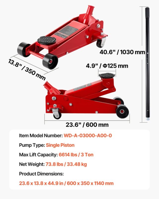 Madala profiiliga põrandatungraud, 3000 kg, 500 mm