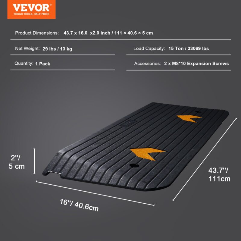 Kummist lävepaak, 15000 kg, 5,08 cm