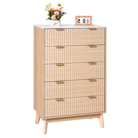 5 Fluted Drawer Dresser, 45 kg, 71,4 x 31,5 x 19,7 cm
