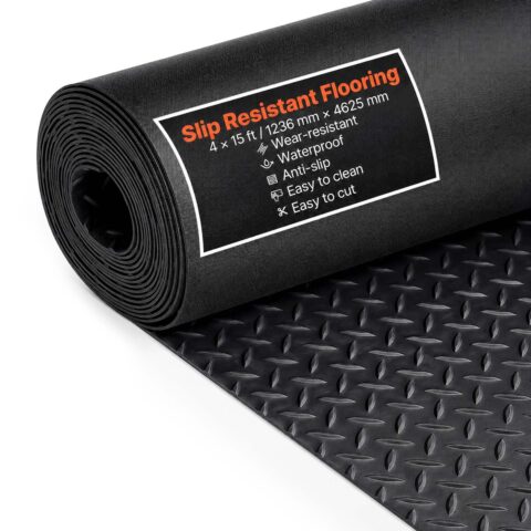 Diamond-Plate Rubber Flooring Roll, 3 mm, 1,22 x 4,57 m