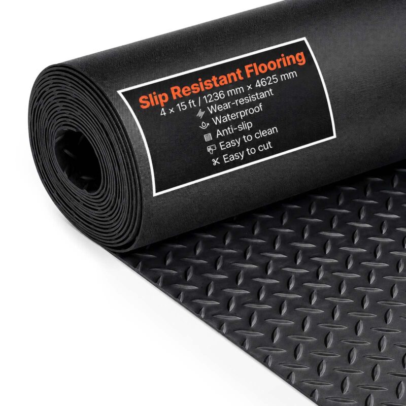 Diamond-Plate Rubber Flooring Roll, 3 mm, 1,22 x 4,57 m