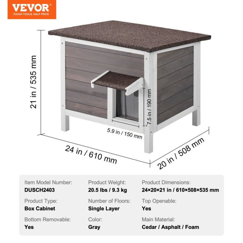 VEVOR Õuekassimaja ilmastikukindel, 61,0 cm, 610×508×535 mm