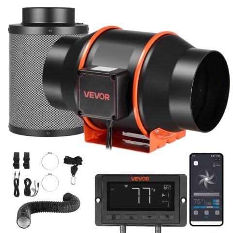 Inline Duct Fan Kit Carbon Filter, 152,4 mm, 2,44 m