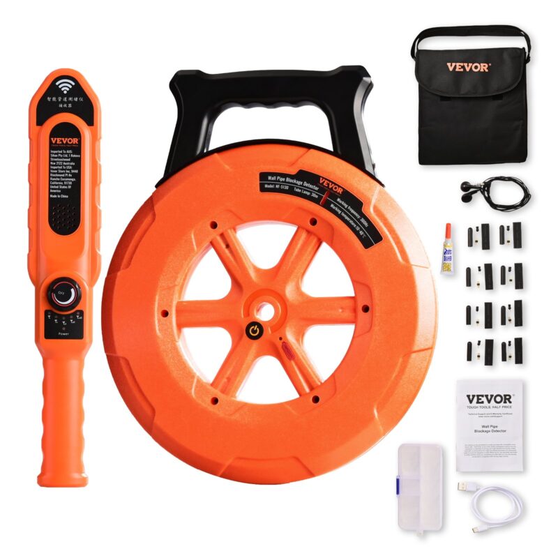 Pipe Blockage Detector Locators 30m Waterproof for PVC Plastic Metal, 30 m