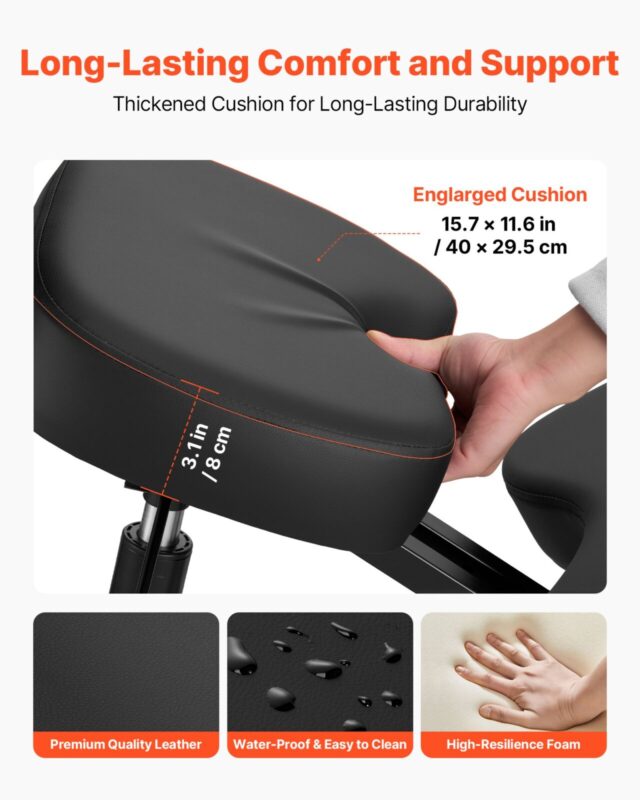 Ergonoomiline põlvitustool ratastega, 120 kg