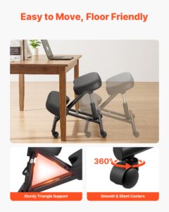 Ergonoomiline põlvitustool ratastega, 120 kg — pilt 6