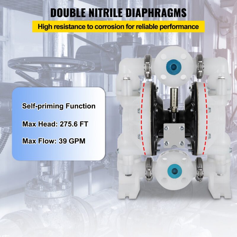 Õhuga töötav topeltmembraanpump 25,4 mm sisse-/väljalaskeava 113 l/min (30 GPM)