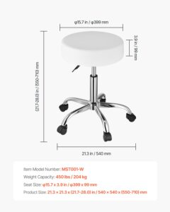 VEVOR Ratastega ratastel tool, 204 kg, valge — pilt 7