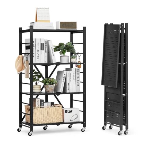 4-Tier Foldable Storage Shelf, 340 kg, 4 tasandit, 26 W