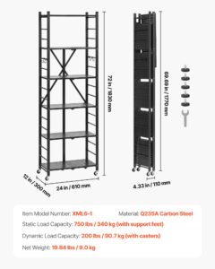 6-astmeline kokkupandav hoiuriiul, 340 kg, 24 L, 6 tasandit, 24 W — pilt 7