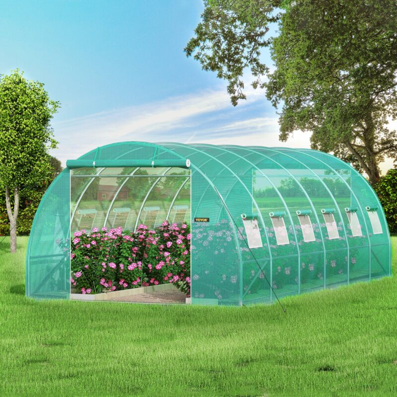 VEVOR Tunnelkasvuhoone, 609,6 x 304,8 x 213,4 cm, roheline