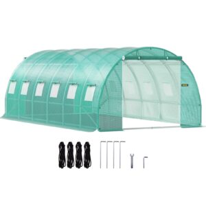 VEVOR Tunnelkasvuhoone, 609,6 x 304,8 x 213,4 cm, roheline — pilt 1