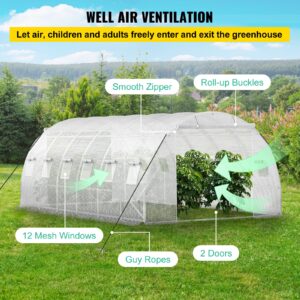 VEVOR Tunnelkasvuhoone, 609,6 x 304,8 x 213,4 cm, valge — pilt 5