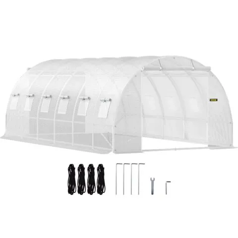 VEVOR Tunnelkasvuhoone, 609,6 x 304,8 x 213,4 cm, valge